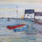 Seascape with Sailboat Watercolor Painting - elsie green - art
