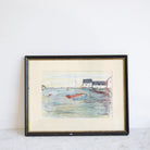 Seascape with Sailboat Watercolor Painting - elsie green - art