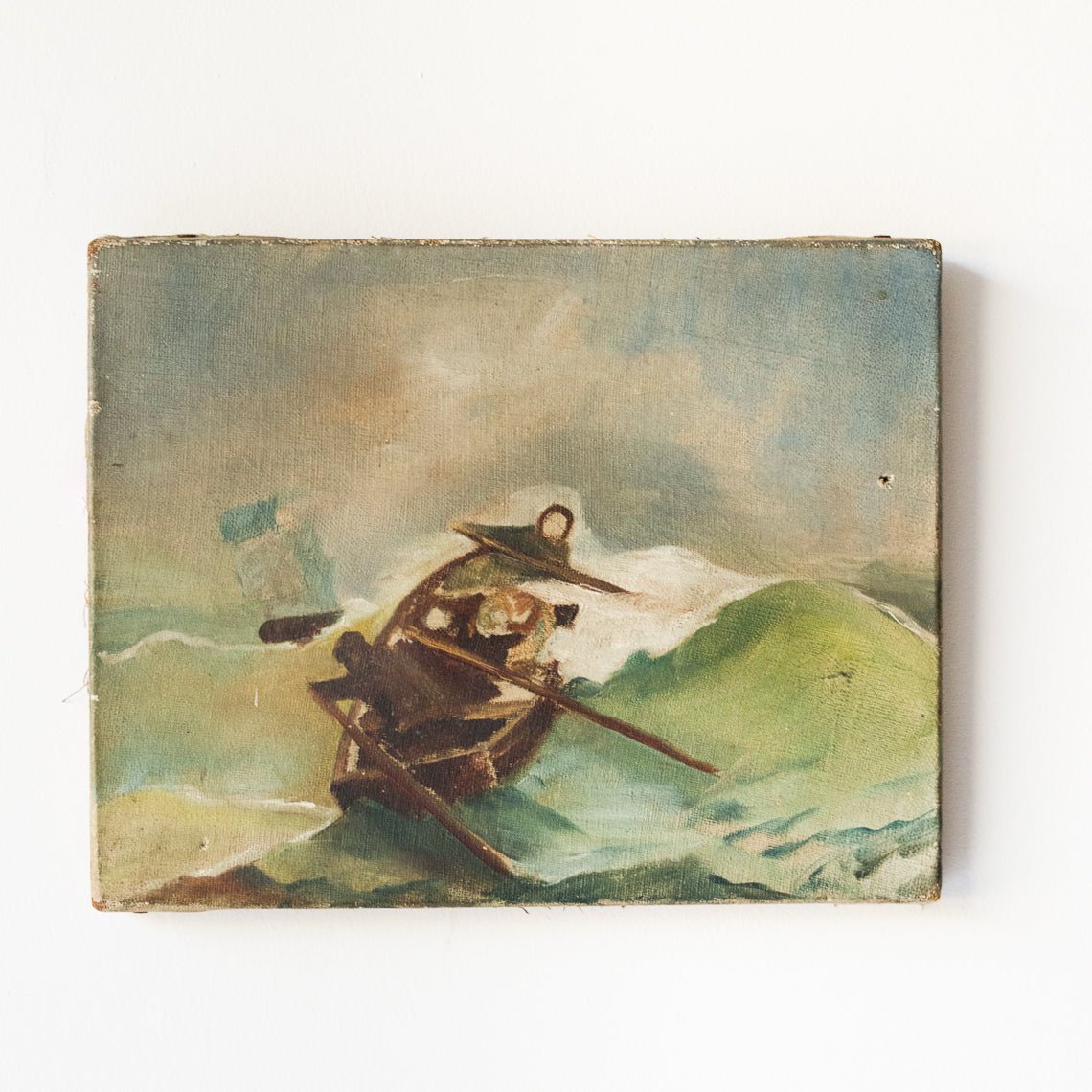 Seascape With Small Boat Oil Painting - elsie green - Art