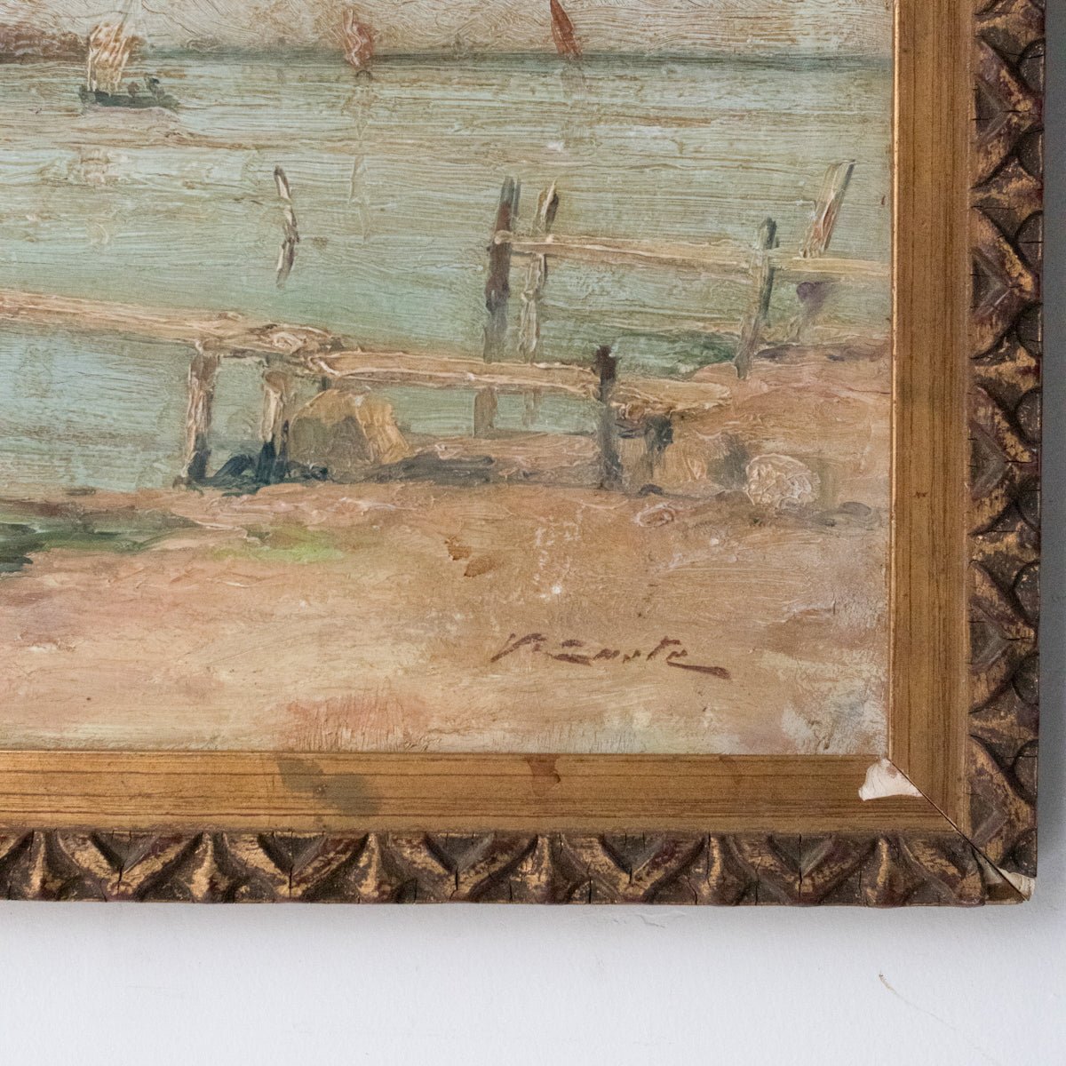 Seascape with Wooden Pier - elsie green - Art