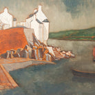 Seaside Village Oil Painting - elsie green - art