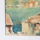 Seaside Village Watercolor Painting - elsie green - Art