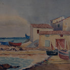 Seaside Village Watercolor Paintings - elsie green - art