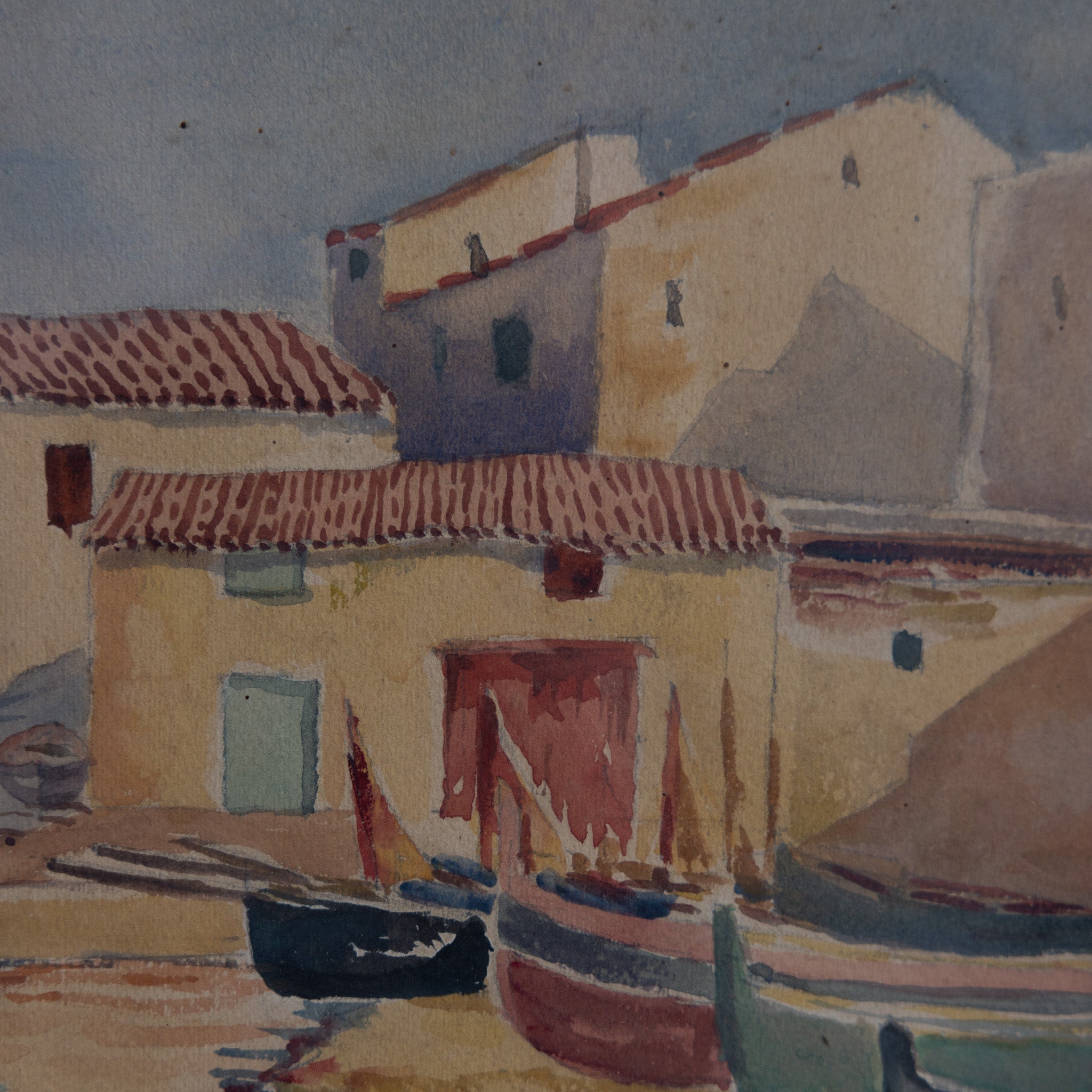 Seaside Village Watercolor Paintings - elsie green - art