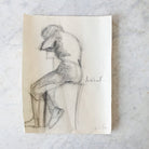 Seated Figure Charcoal Drawing - elsie green - art