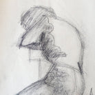 Seated Figure Charcoal Drawing - elsie green - art