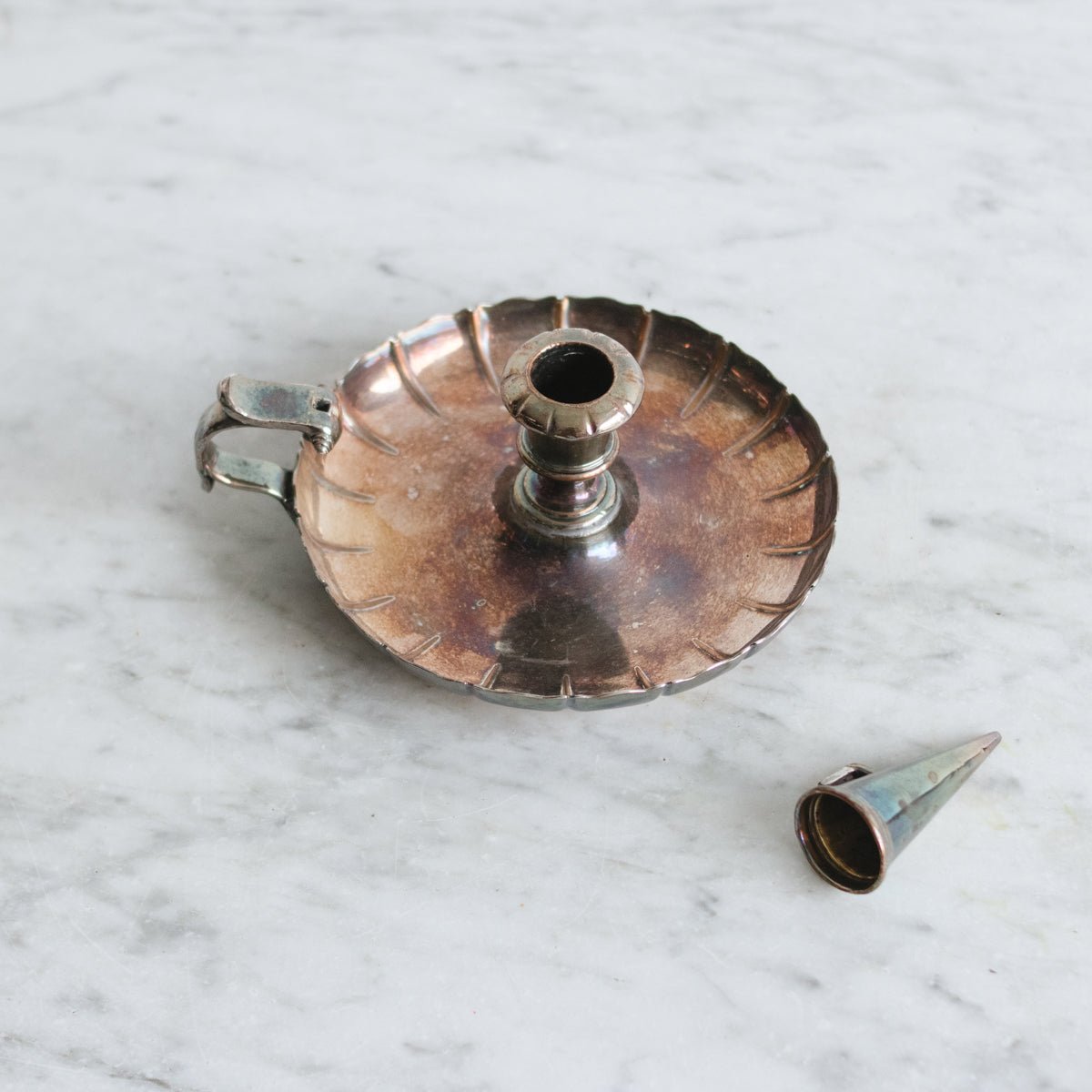 Silver Chamber Candlestick With Snuffer - elsie green - decor