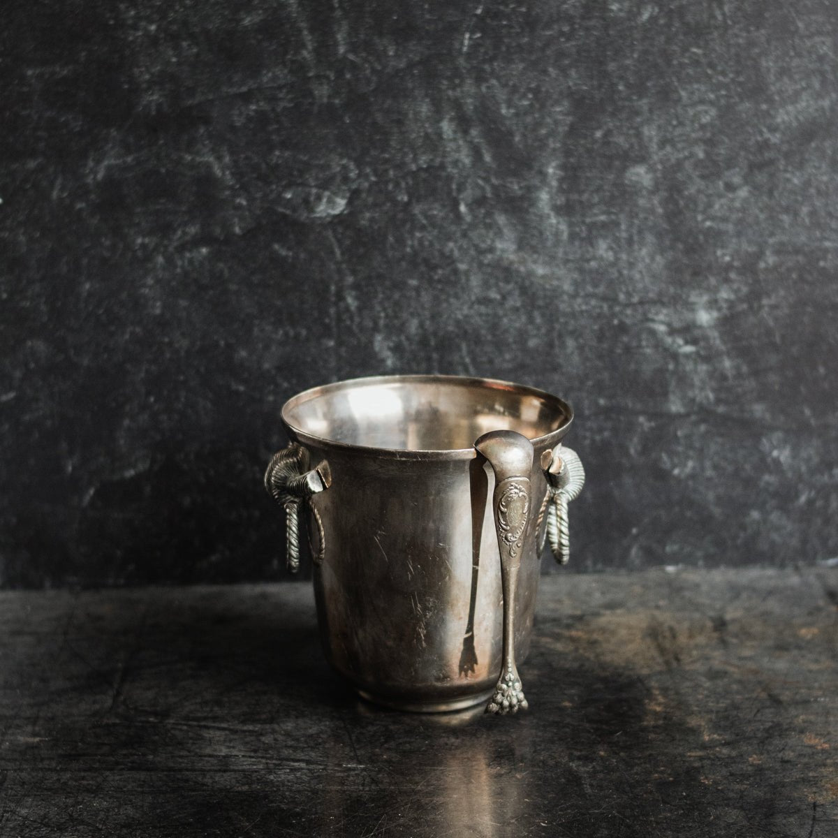 Silver Ice Bucket With Engraved Ice Tongs - elsie green - The French Kitchen