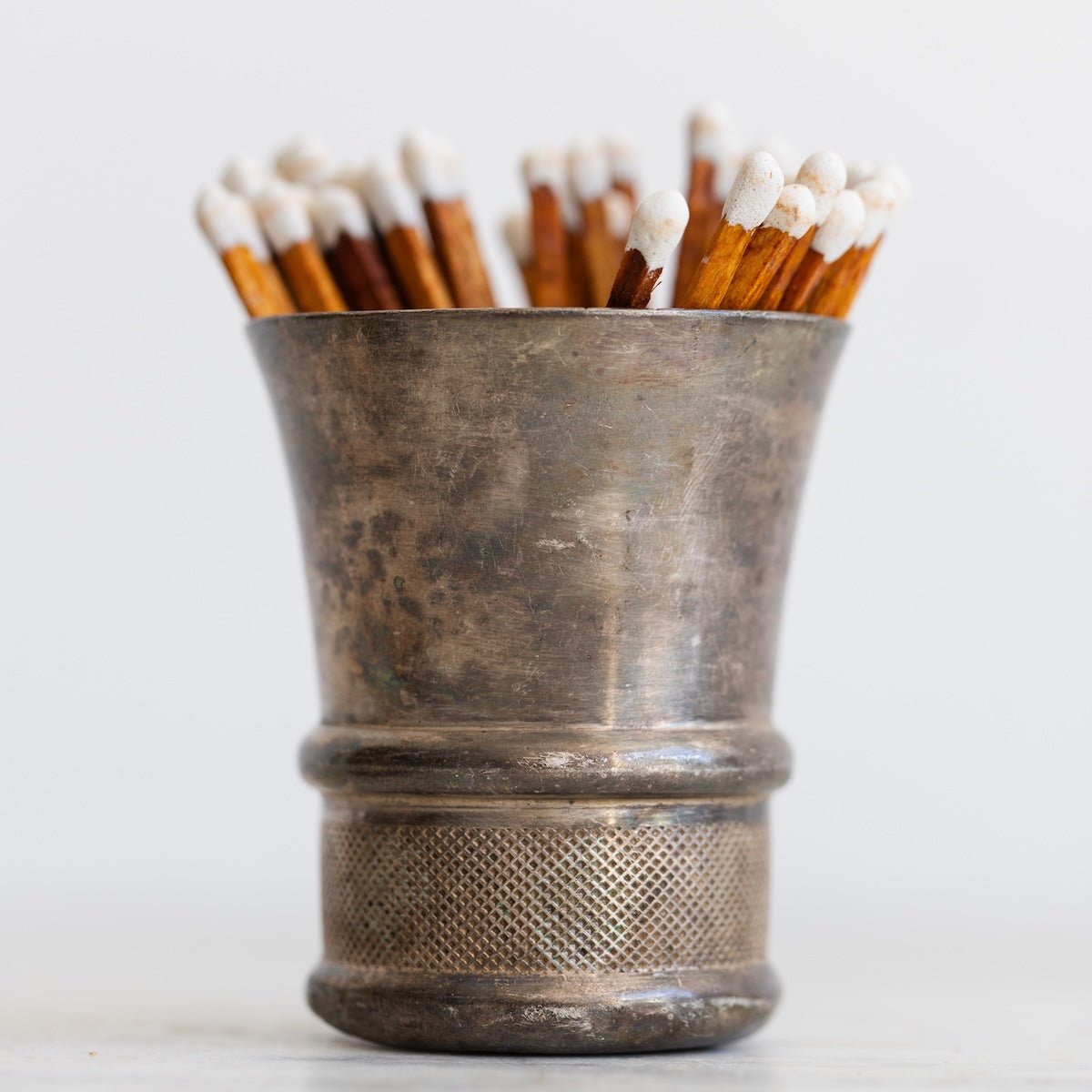 Silver Match Caddy with Silver Coaster - elsie green - Decor