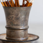 Silver Match Caddy with Silver Coaster - elsie green - Decor