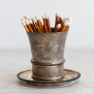 Silver Match Caddy with Silver Coaster - elsie green - Decor