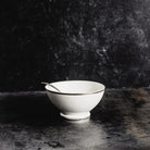 Silver Rim Cafe Bowl w/ Silver Serving Spoon - elsie green - The French Kitchen