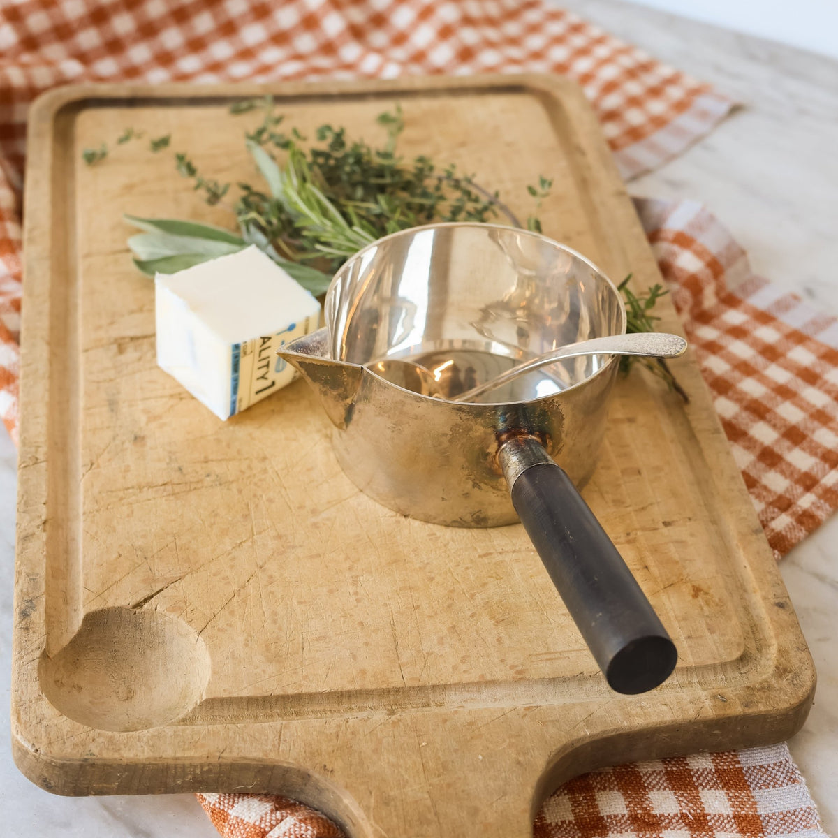 Silver Sauce Warmer with Silver Spoon - elsie green - the french kitchen