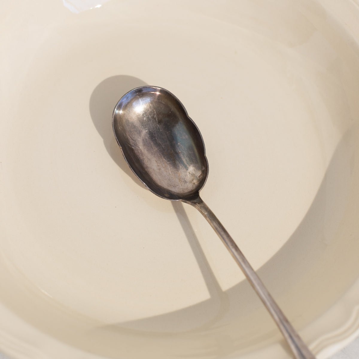 Silver Serving Spoon & Ironstone Serving Bowl | The Patrick Orbe Collection - elsie green - the french kitchen