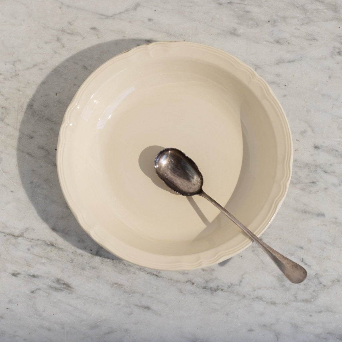 Silver Serving Spoon & Ironstone Serving Bowl | The Patrick Orbe Collection - elsie green - the french kitchen