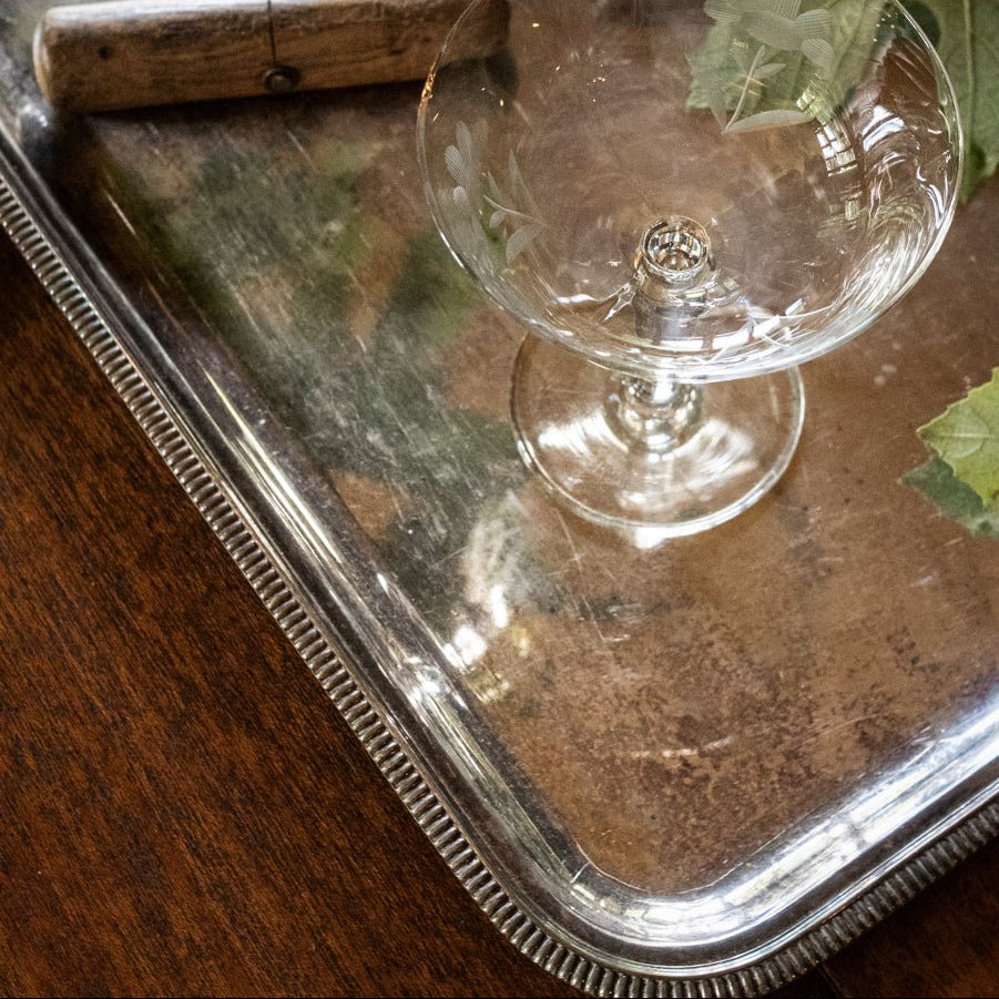 Silver Tray With Knurling - elsie green - The French Kitchen