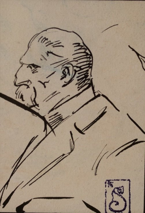 Sketch No. 5 Portrait Of Man With Mustache | Theophile Steinlen - elsie green - Art