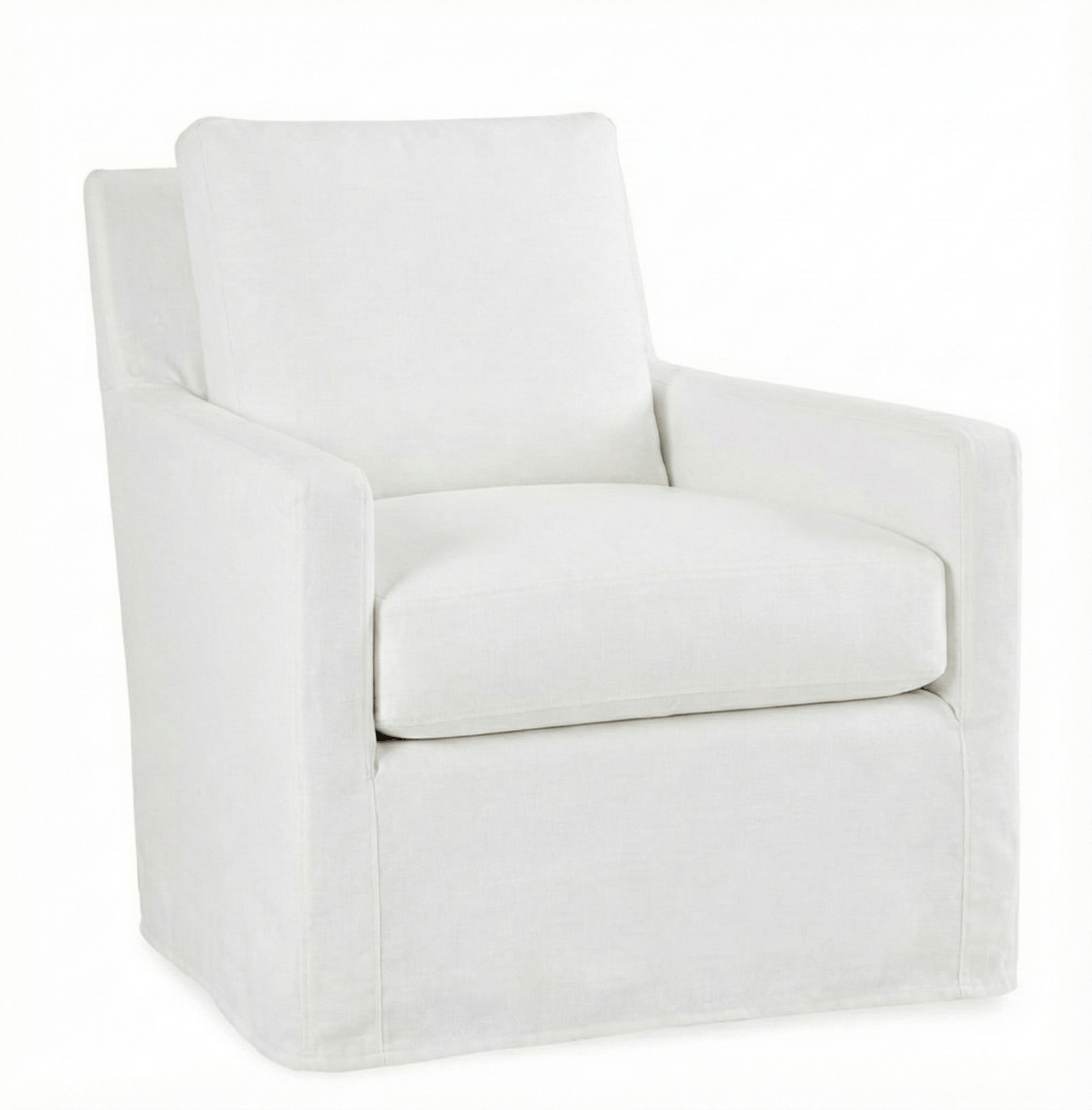 Square Arm Slipcovered Chair - elsie green - Furniture