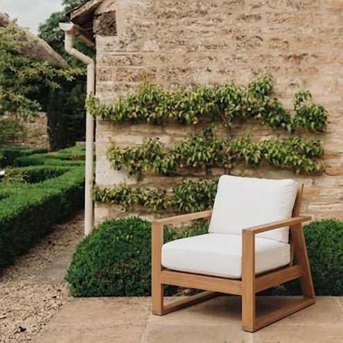 St. Tropez Outdoor Arm Chair and Ottoman - elsie green - furniture