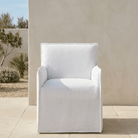 St. Tropez Outdoor Slipcovered Dining Arm Chair - elsie green - furniture
