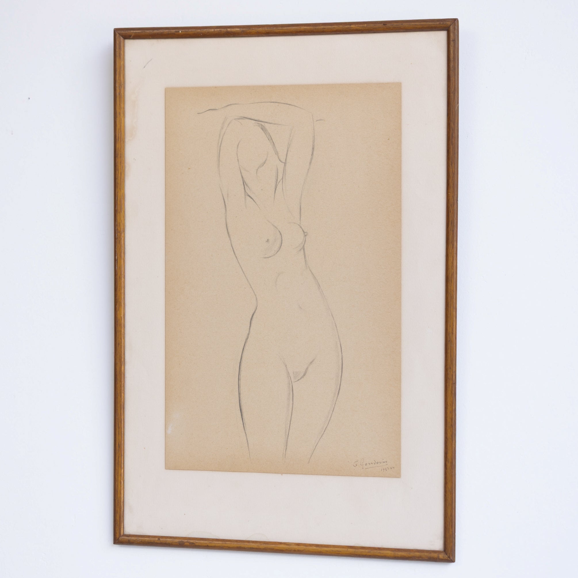 Standing Nude in Pencil | Emmanuel Gondouin 1923 - 24 - elsie green - art