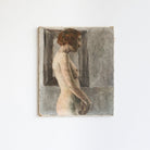 Standing Nude Oil Painting | Landcape on Verso - elsie green - art