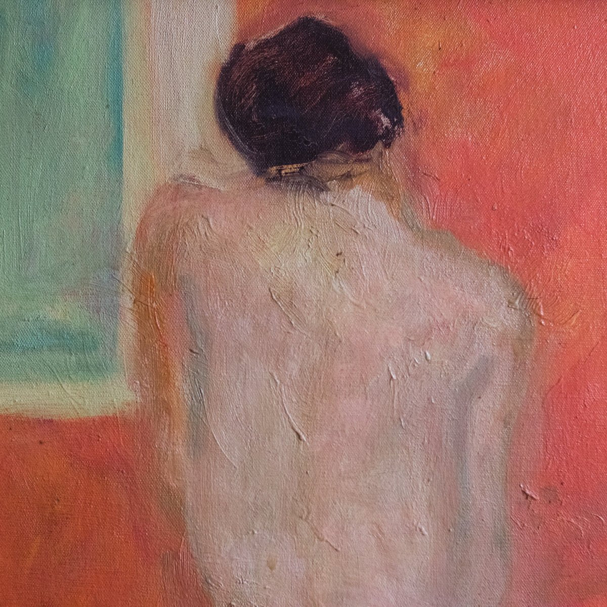 Standing Nude with Red Shoes Oil Painting - elsie green - art