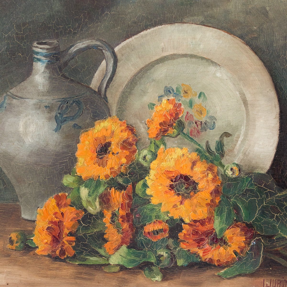 Still Life Painting With Marigolds - elsie green - Art