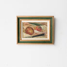 Still Life With Apple Oil Painting | Dated 1944 - elsie green - Art