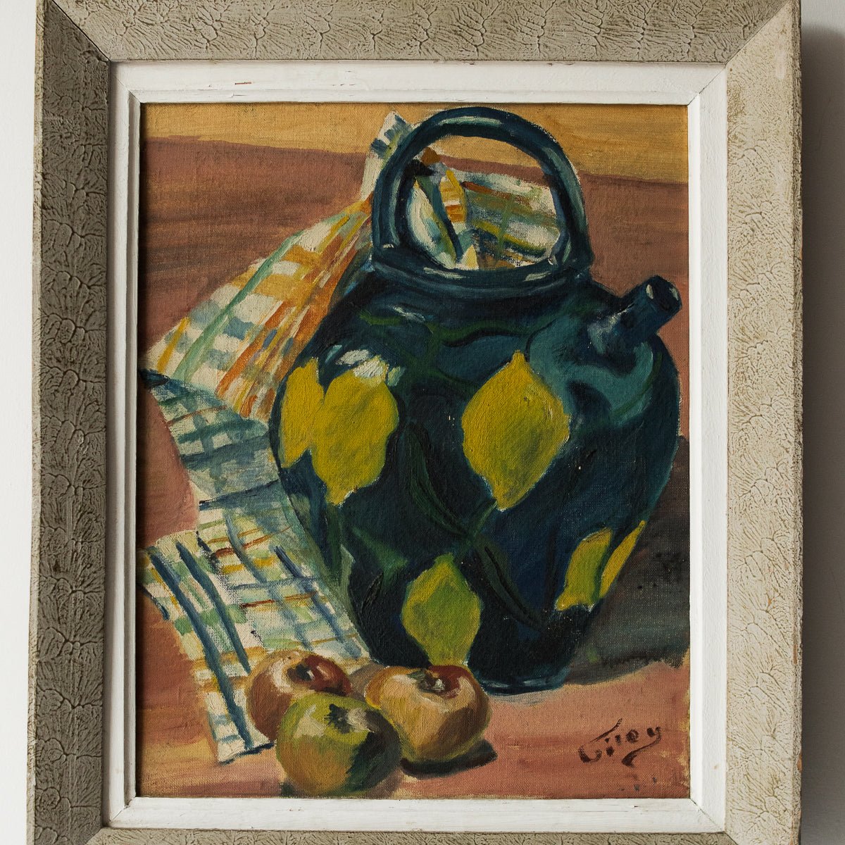 Still Life With Apples Oil Painting - elsie green - Art