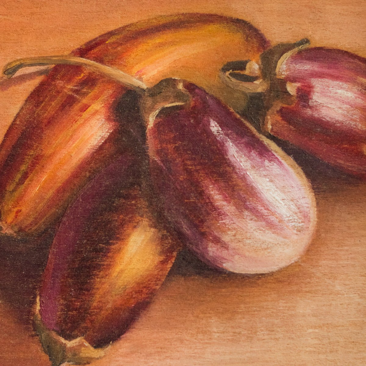 Still Life with Aubergine Oil Painting - elsie green - art
