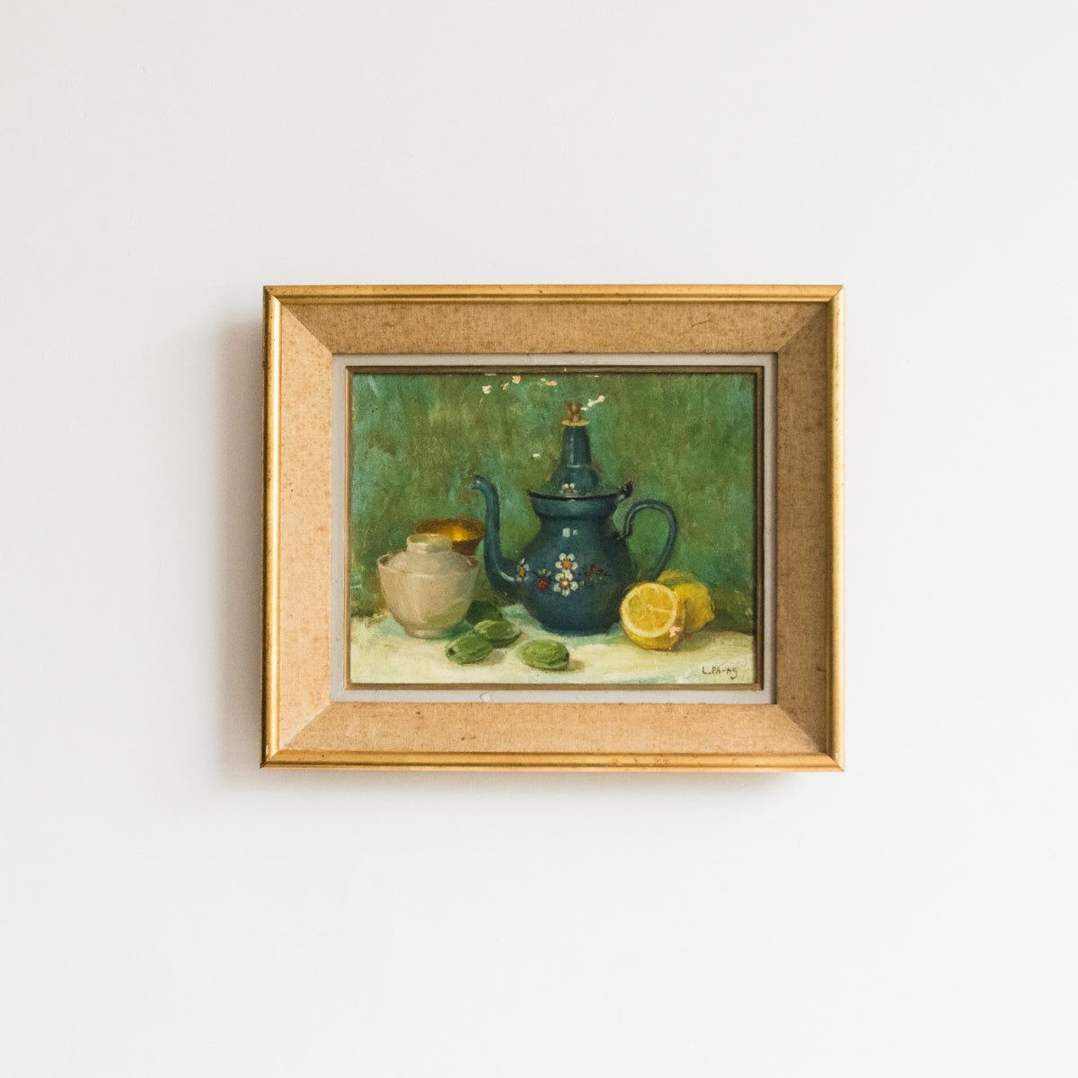 Still Life with Blue Teapot and Lemons - elsie green - art