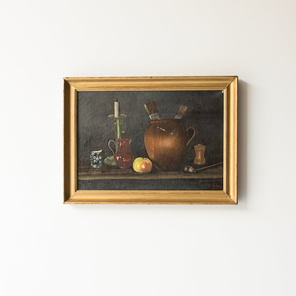 Still Life With Candlelight Oil Painting - elsie green - Art