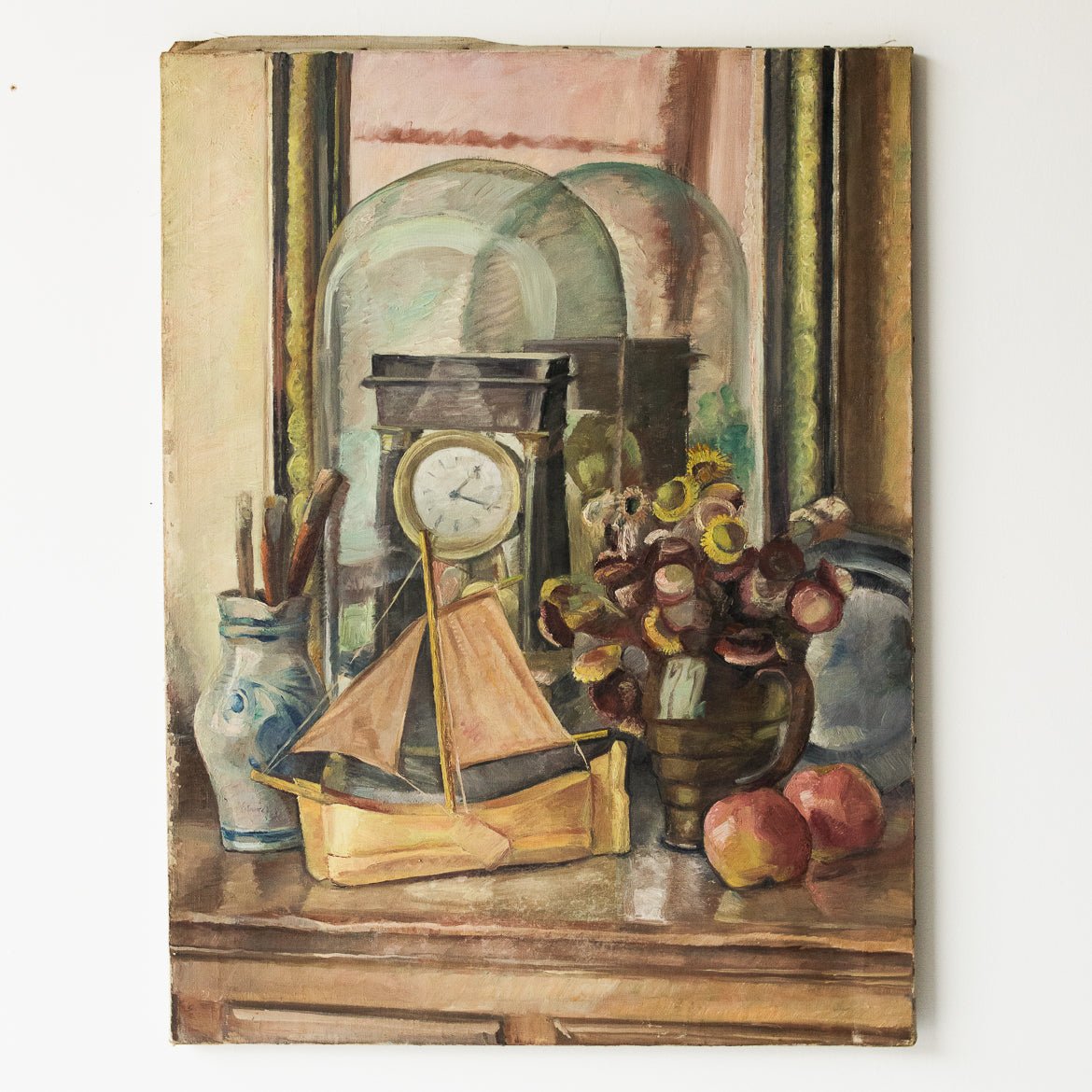 Still Life With Clock Oil Painting - elsie green - Art