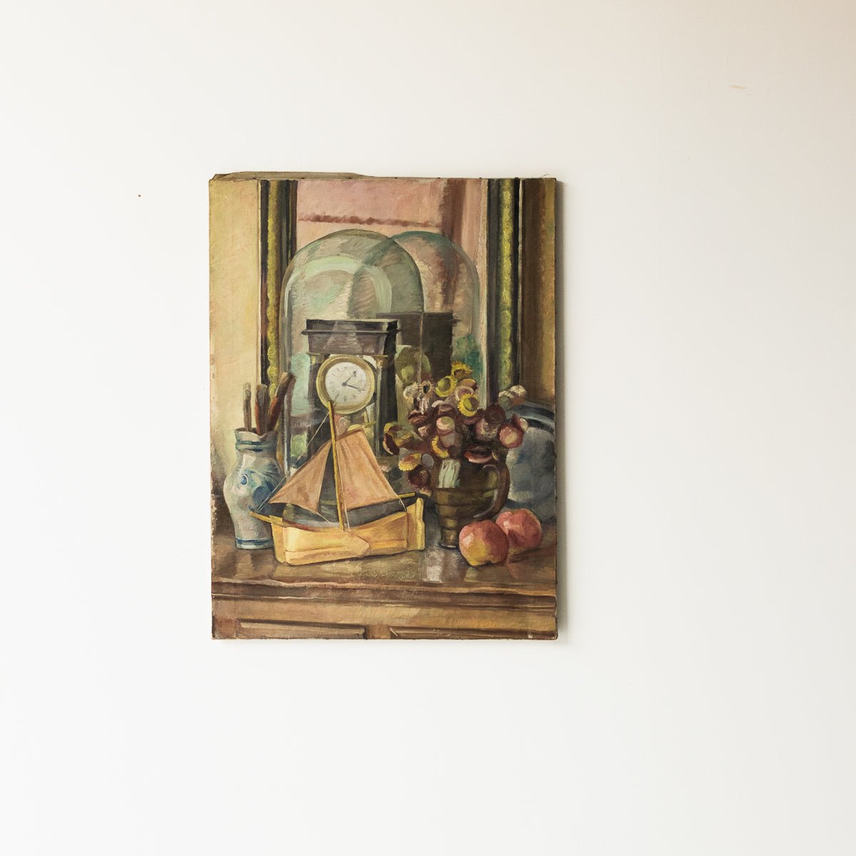 Still Life With Clock Oil Painting - elsie green - Art