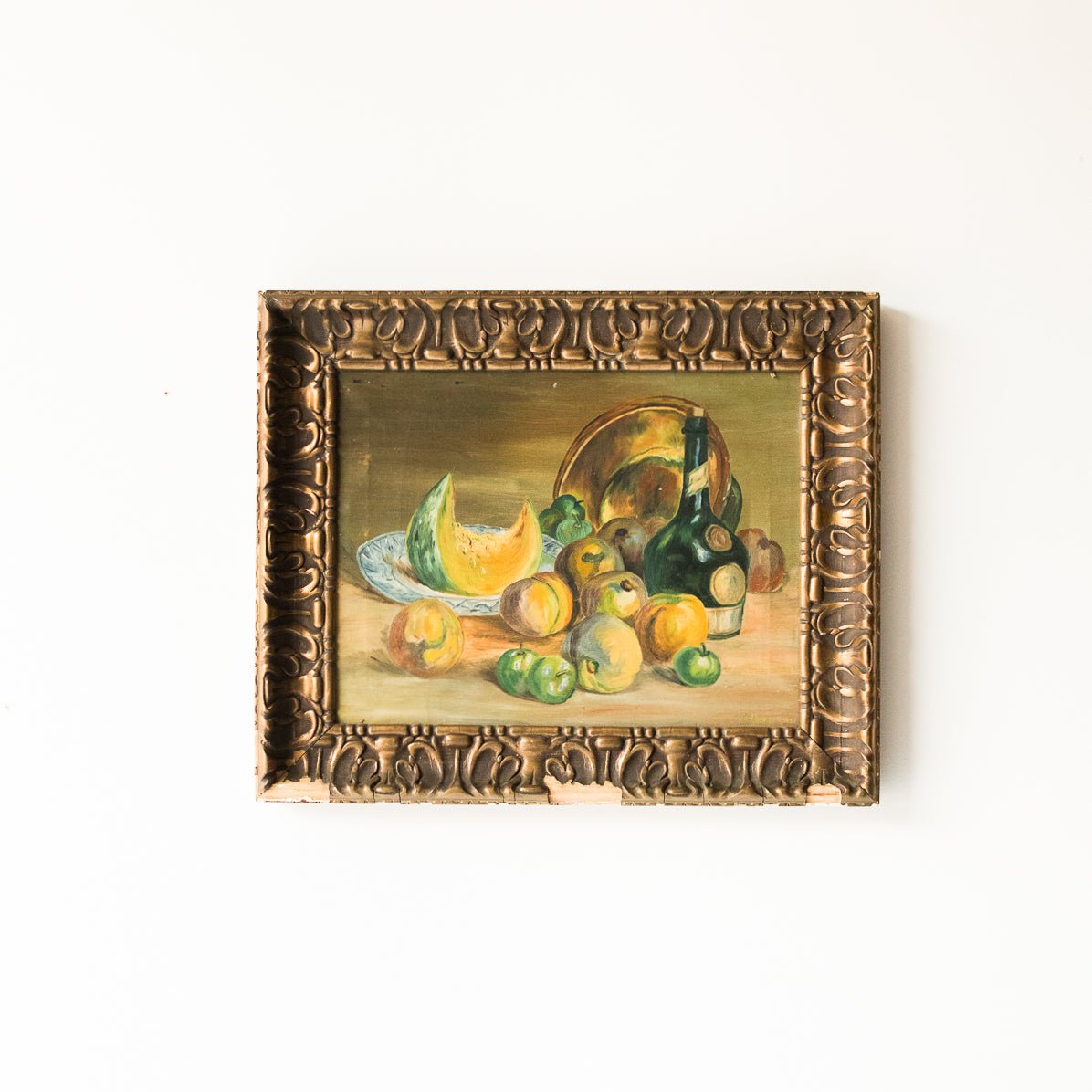 Still Life With Fruit And Brandy Oil Painting | Dated 1929 - elsie green - Art