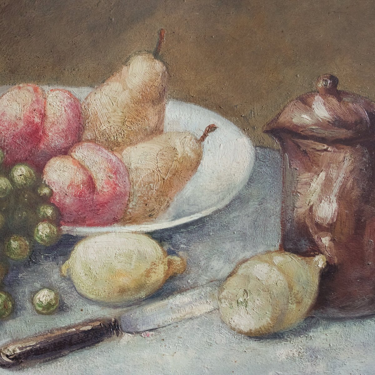 Still Life with Grapes and Pears Oil Painting - elsie green - art
