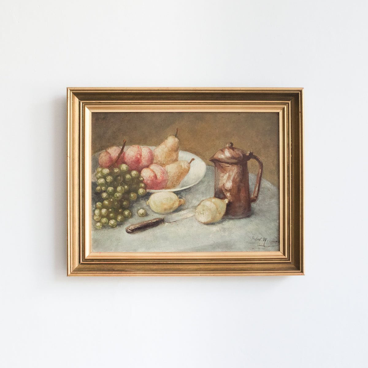 Still Life with Grapes and Pears Oil Painting - elsie green - art