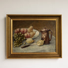 Still Life with Grapes and Pears Oil Painting | Landscape on Verso - elsie green - art
