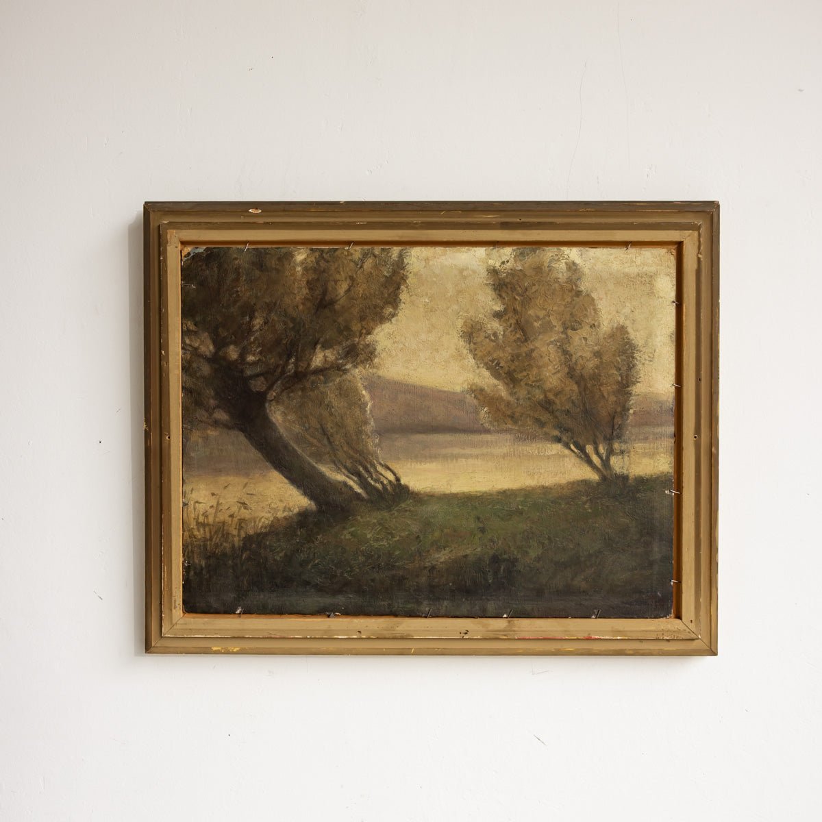 Still Life with Grapes and Pears Oil Painting | Landscape on Verso - elsie green - art