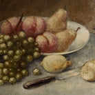 Still Life with Grapes and Pears Oil Painting | Landscape on Verso - elsie green - art