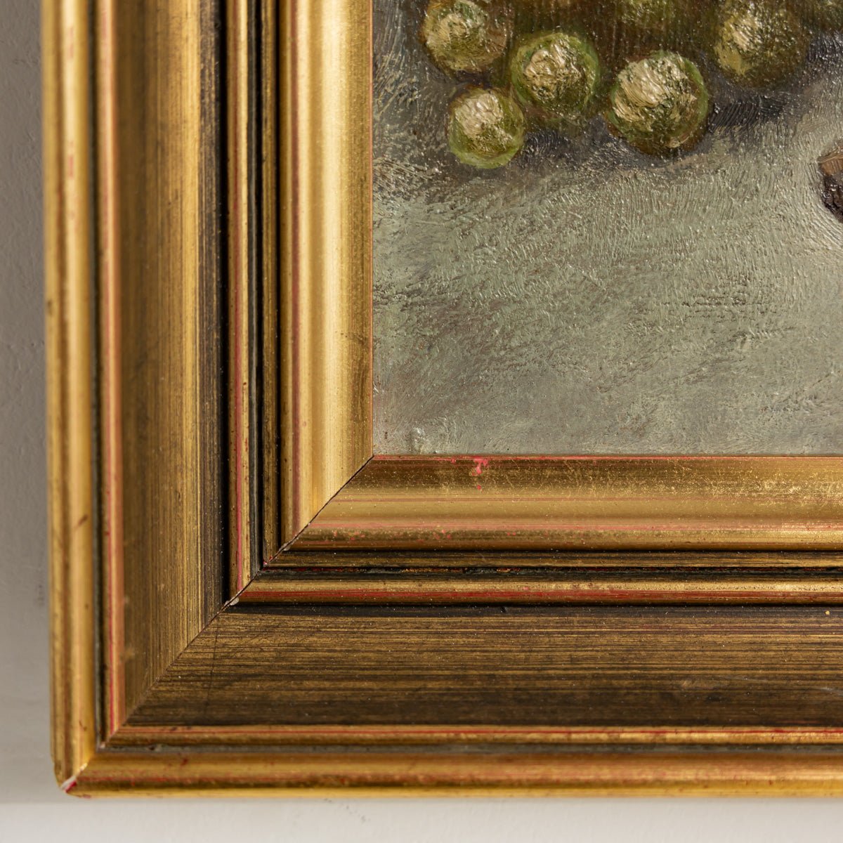 Still Life with Grapes and Pears Oil Painting | Landscape on Verso - elsie green - art
