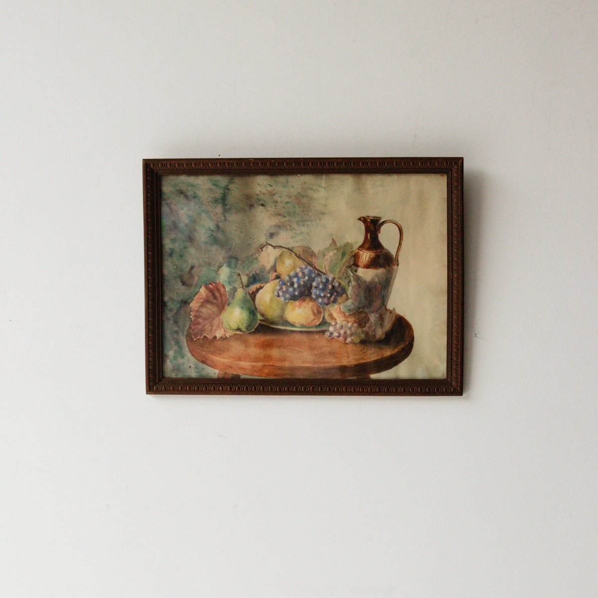 Still Life with Grapes and Pears Watercolor Painting - elsie green - art