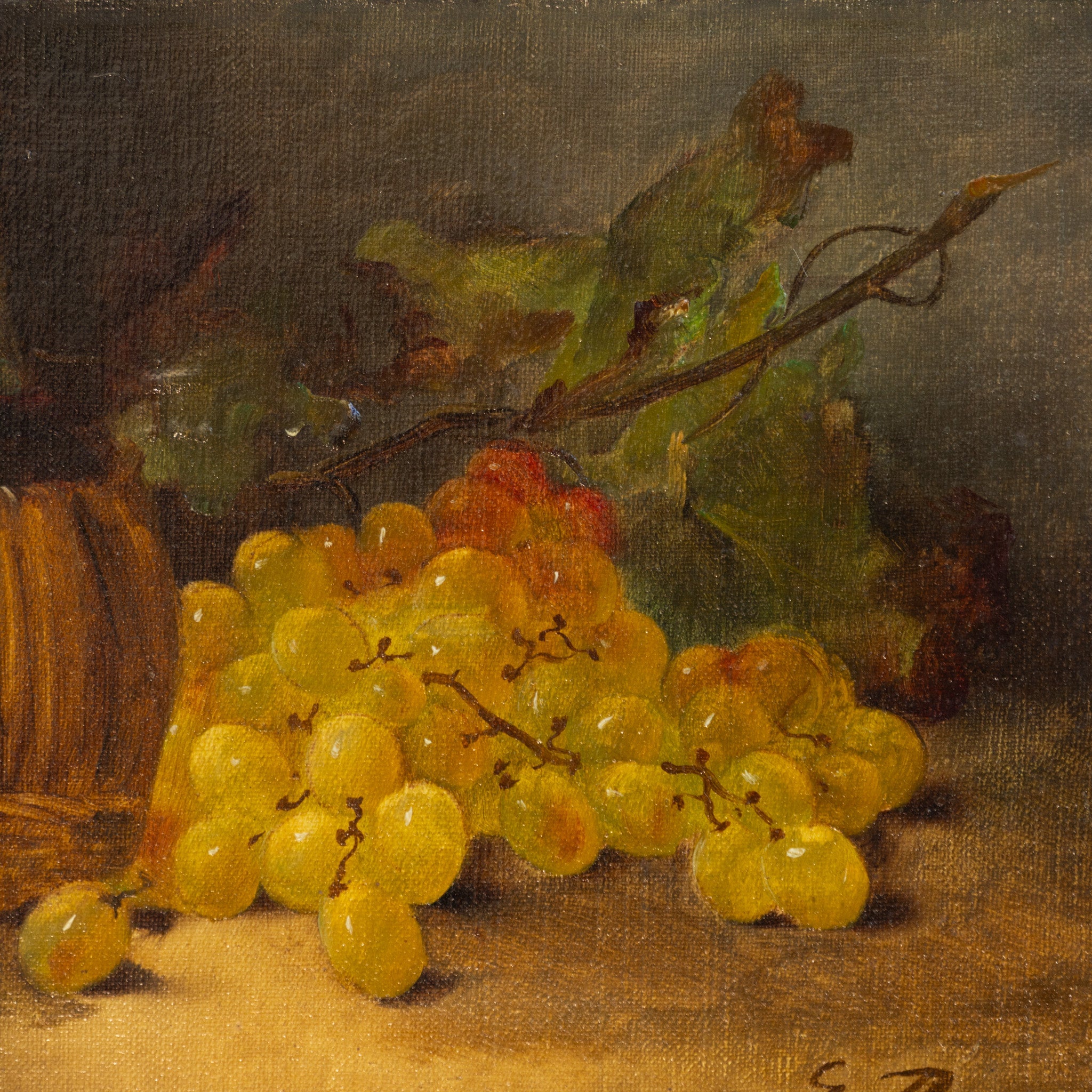 Still Life with Grapes Oil Painting - elsie green - art