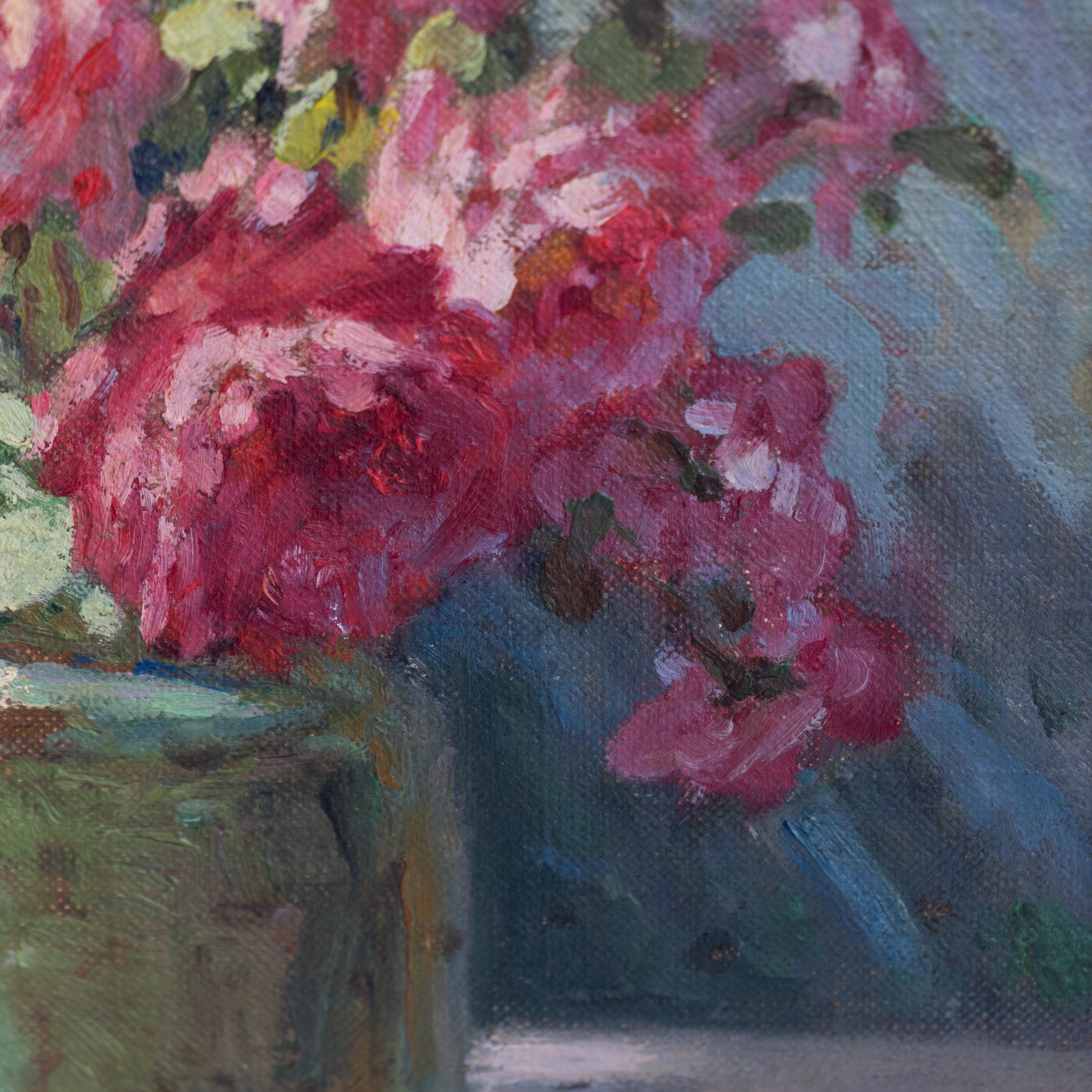 Still Life with Pink Flowers Oil Painting - elsie green - art