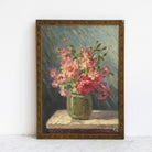 Still Life with Pink Flowers Oil Painting - elsie green - art