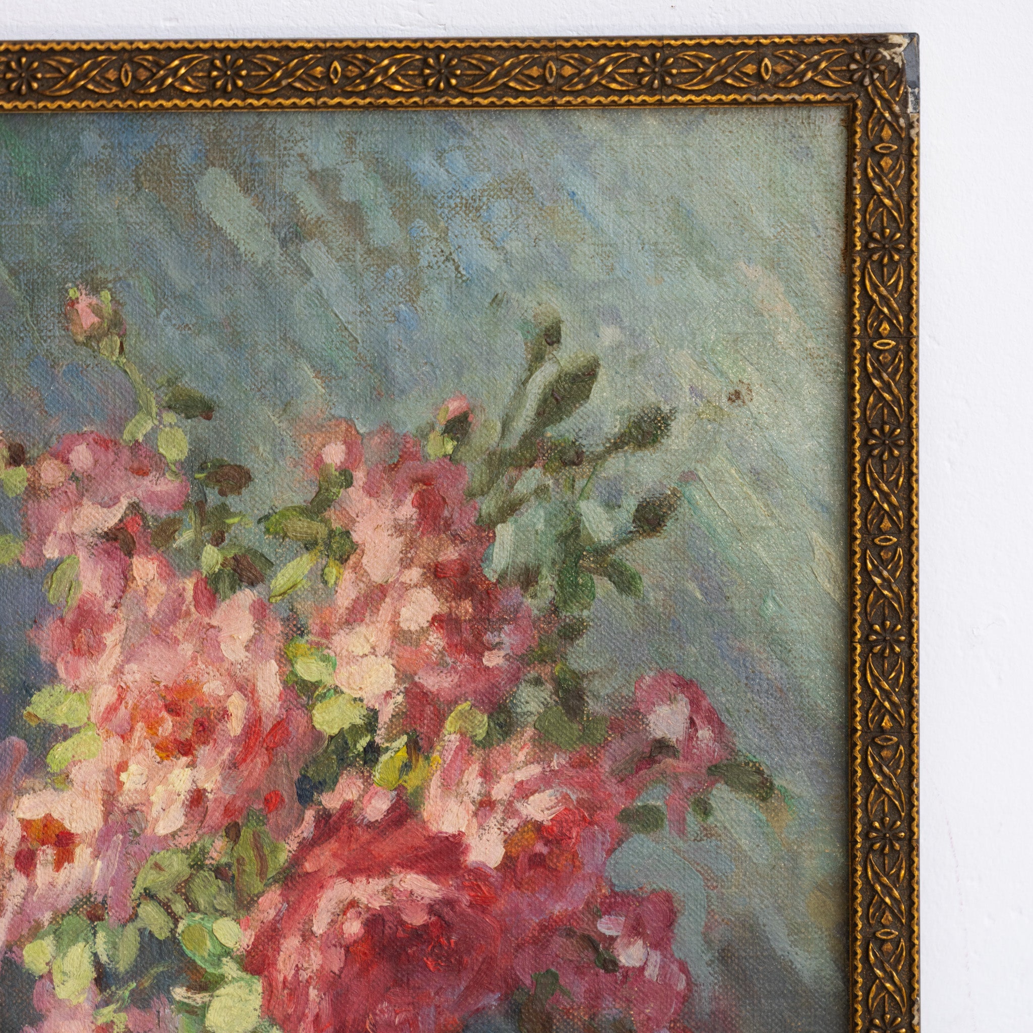 Still Life with Pink Flowers Oil Painting - elsie green - art