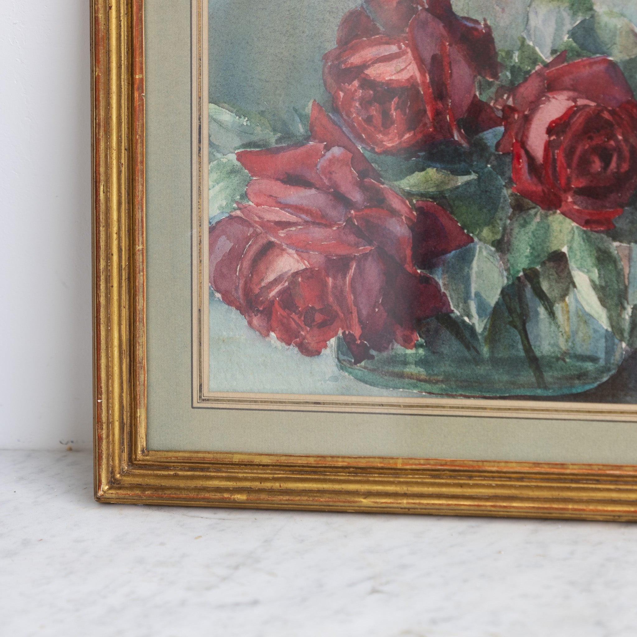 Still Life with Roses Watercolor Painting - elsie green - art