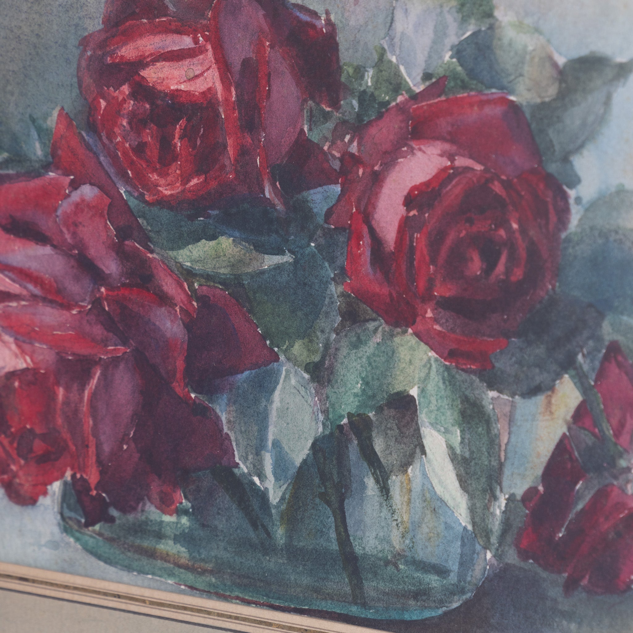 Still Life with Roses Watercolor Painting - elsie green - art