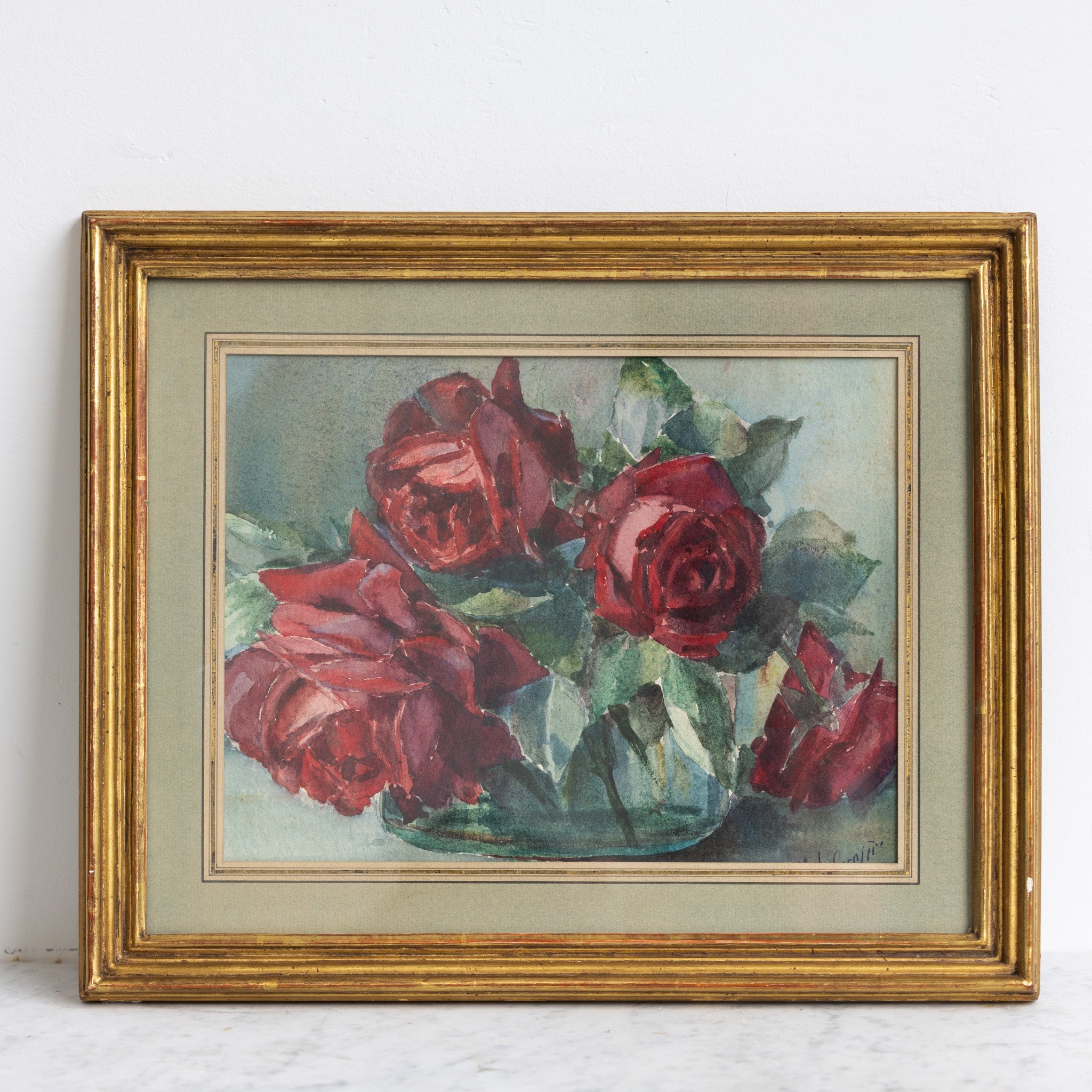 Still Life with Roses Watercolor Painting - elsie green - art